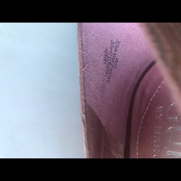 Guess Feisty Suede Open Toe Pumps Rose Pink 6.5M - Picture 6 of 6